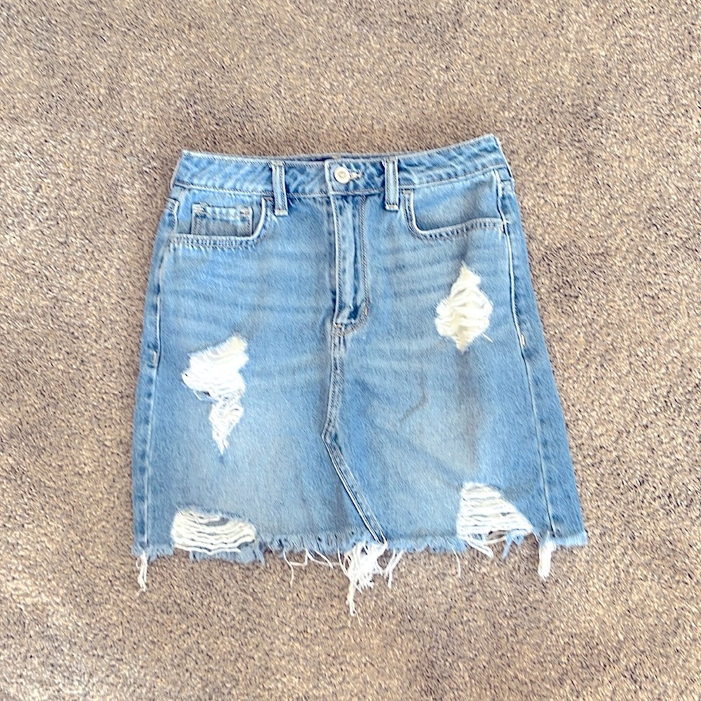 Hollister denim mini skirt